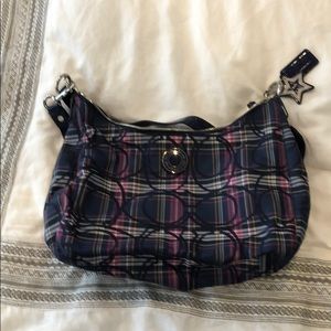 Coach Bag New Blue & Purple Plaid